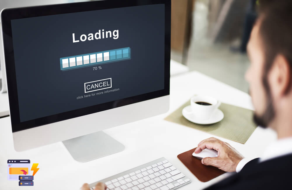 Image of a man using managed wordpress hosting on a laptop